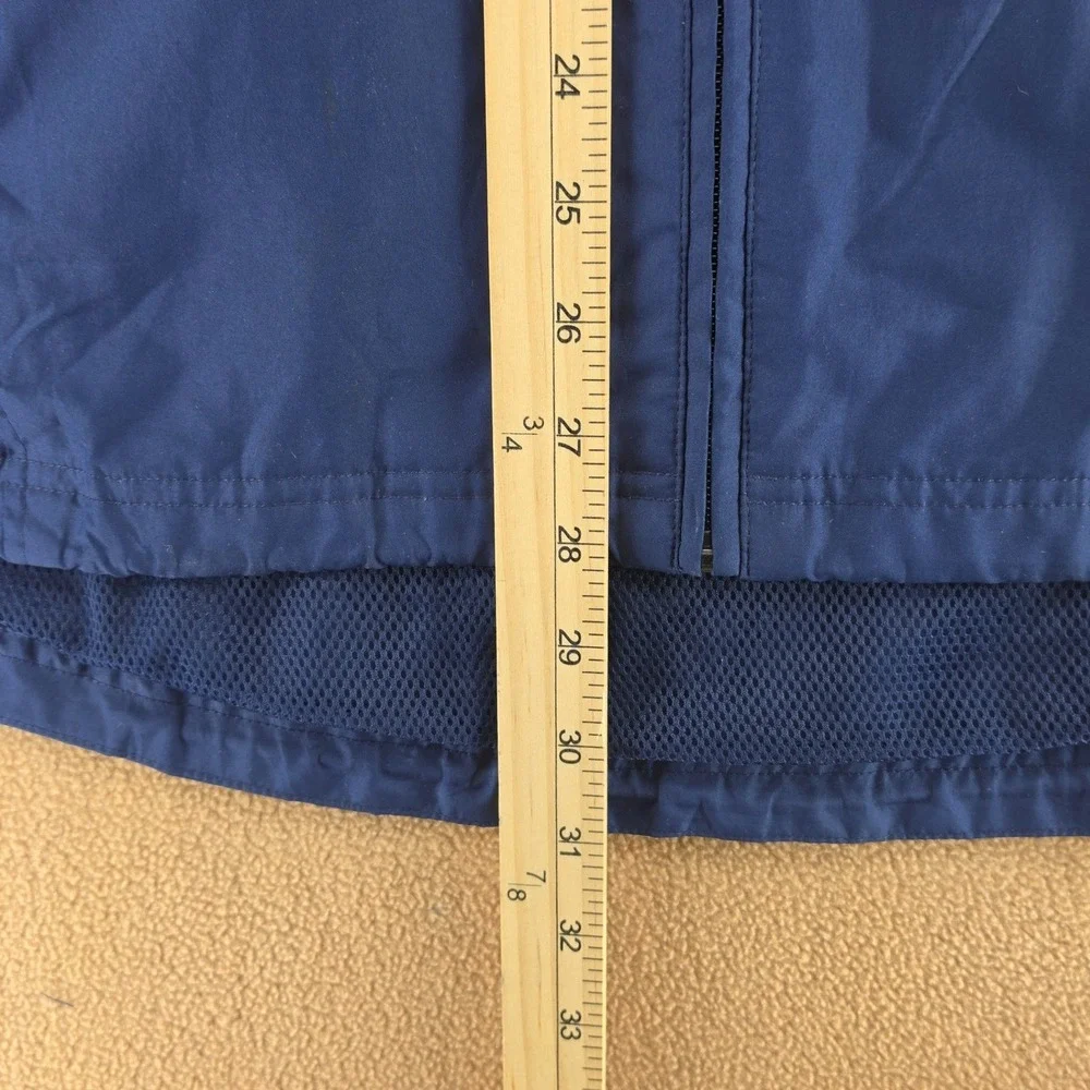 Adidas Mens Navy Blue 3-Stripe Hooded Mesh Lined Windbreaker Jacket Large 544144